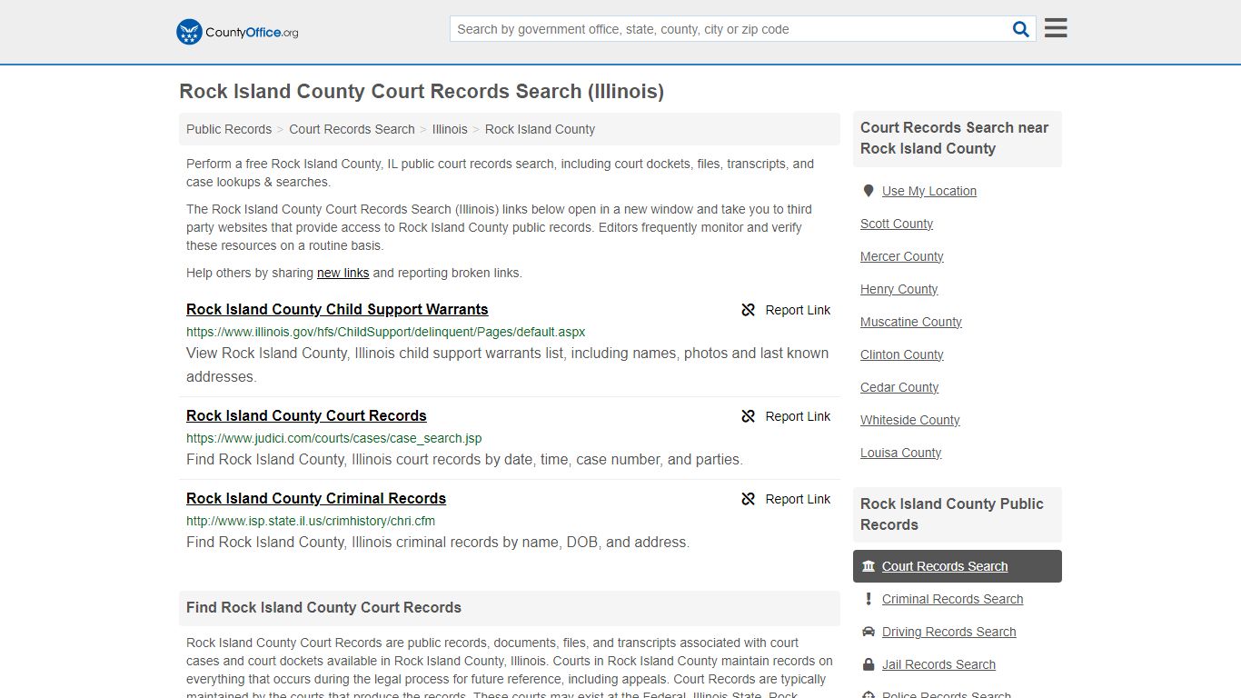 Rock Island County Court Records Search (Illinois) - County Office