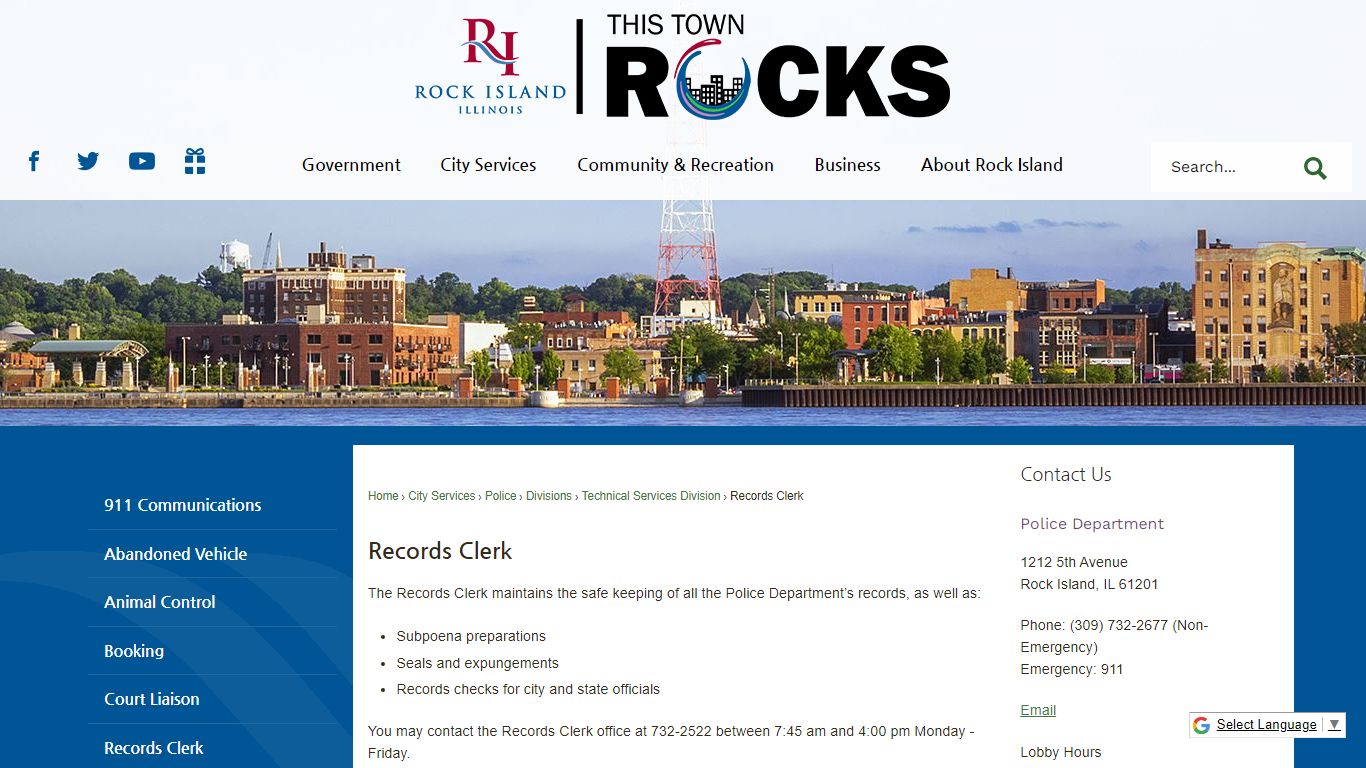 Records Clerk | Rock Island, IL - Official Website